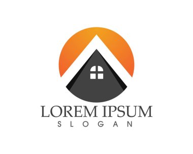 Emlak ve ev binaları logo simgeleri şablonu