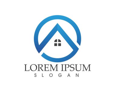 Emlak ve ev binaları logo simgeleri şablonu