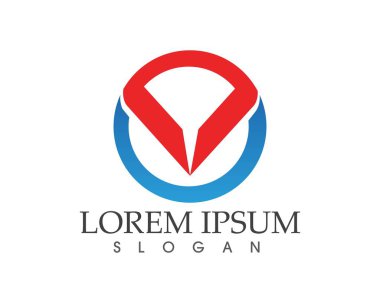 V harfler iş logo ve sembolleri şablonu