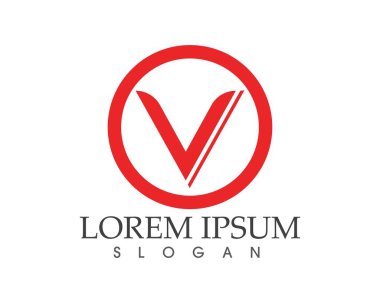 V harfler iş logo ve sembolleri şablonu