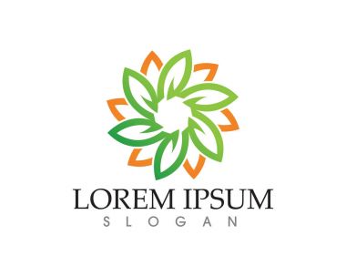 yaprak yeşil doğa logo ve sembol şablon vektör 