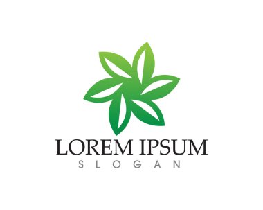 yaprak yeşil doğa logo ve sembol şablon vektör 