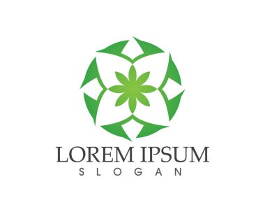 yaprak yeşil doğa logo ve sembol şablon vektör 
