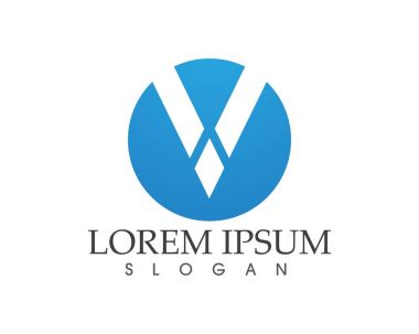 V harfler iş logo ve sembolleri şablonu
