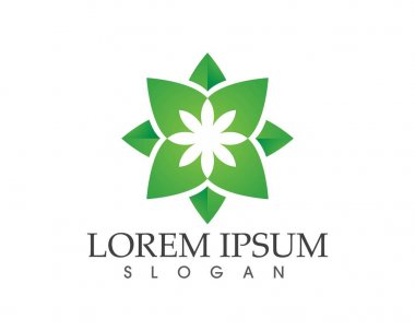 yaprak yeşil doğa logo ve sembol şablon vektör 