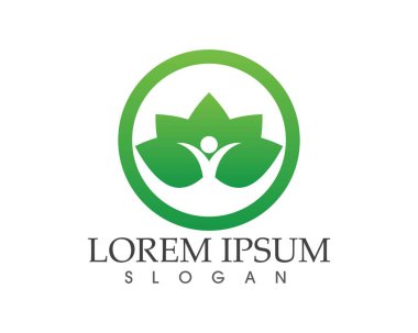 yaprak yeşil doğa logo ve sembol şablon vektör 