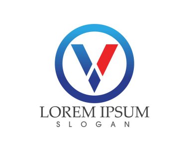 V harfler iş logo ve sembolleri şablonu