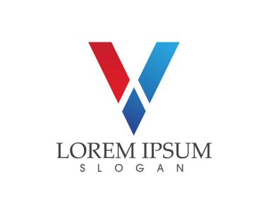 V harfler iş logo ve sembolleri şablonu