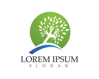 Vektör - ağaç yeşil insanlar kimlik kartı vektör logo şablonu