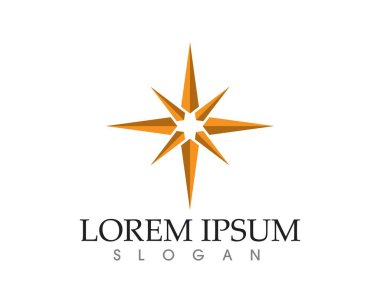 Kırmızı ve Mavi Yıldız Şahin Logo Şablon vektör simgesi