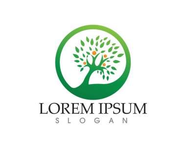 Vektör - ağaç yeşil insanlar kimlik kartı vektör logo şablonu