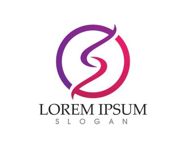 S harfli şirket logosu tasarım vektörü