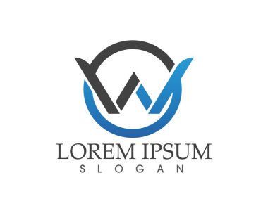 W Harfi Logo İş Şablonu Vektör simgesi