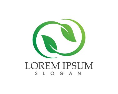 yaprak yeşil doğa logo ve sembol şablon vektör 
