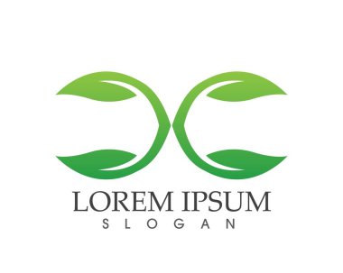 yaprak yeşil doğa logo ve sembol şablon vektör 
