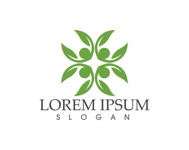 yaprak yeşil doğa logo ve sembol şablon vektör 