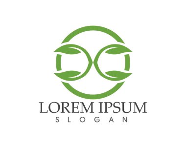 yaprak yeşil doğa logo ve sembol şablon vektör 