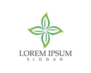 yaprak yeşil doğa logo ve sembol şablon vektör 
