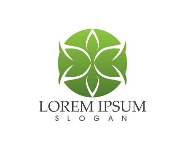 yaprak yeşil doğa logo ve sembol şablon vektör 