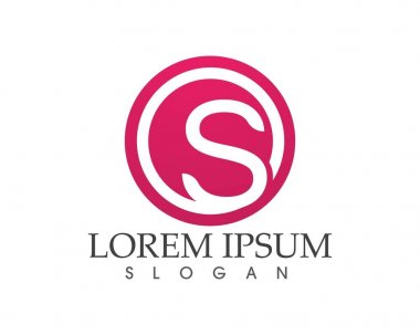 S harfli şirket logosu tasarım vektörü