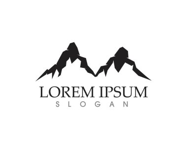 Dağ manzarası logosu ve simgeler şablonu