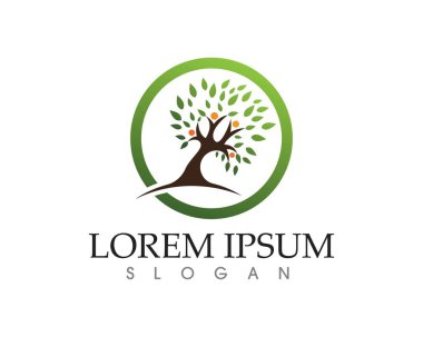 Ağaç yeşil insanlar kimlik kartı vektör logo şablonu