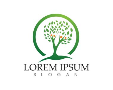 Ağaç yeşil insanlar kimlik kartı vektör logo şablonu