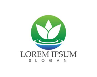 yaprak yeşil doğa logo ve sembol şablon vektör 