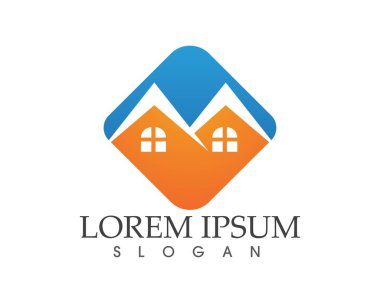 Emlak ve ev binaları logo simgeleri şablonu