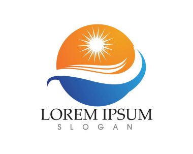 Dalgalar plaj logosu ve semboller simge uygulaması