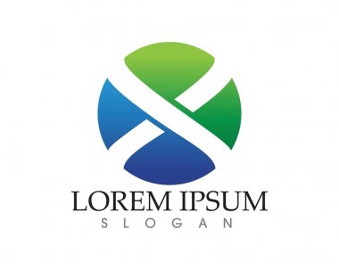 X Harfi Logo Şablonu vektör simgesi tasarımı