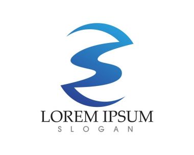 S harfli şirket logosu tasarım vektörü