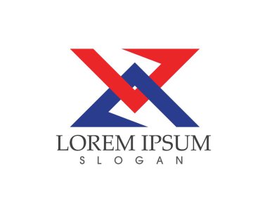 X Harfi Logo Şablonu vektör simgesi tasarımı