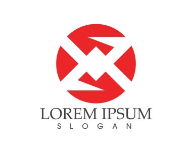 X Harfi Logo Şablonu vektör simgesi tasarımı