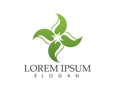 yaprak yeşil doğa logo ve sembol şablon vektör 