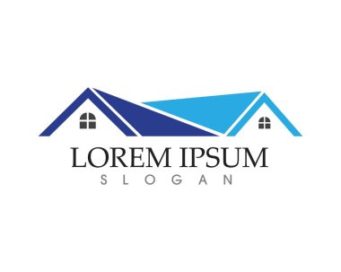 Emlak ve ev binaları logo simgeleri şablonu