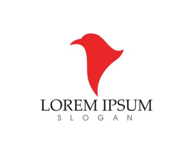 Şahin Kartalı Kuş Logo Şablonu vektör simgesi