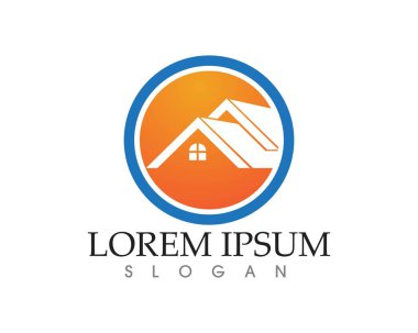 Emlak ve ev binaları logo simgeleri şablonu