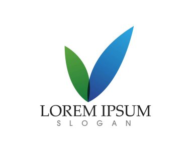 yaprak yeşil doğa logo ve sembol şablon vektör 