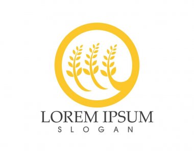 yemek yemek logo ve sembolleri şablon simgeler pirinç