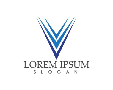 V harfler iş logo ve sembolleri şablonu