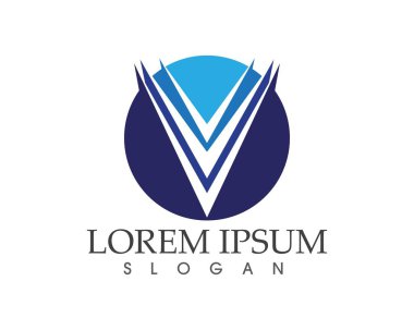 V harfler iş logo ve sembolleri şablonu