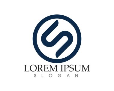 S harfli şirket logosu tasarım vektörü