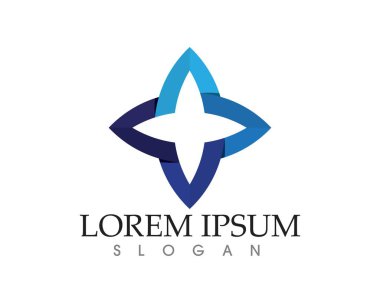 Kırmızı ve Mavi Yıldız Şahin Logo Şablon vektör simgesi