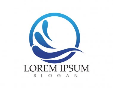 Dalgalar plaj logosu ve semboller simge uygulaması