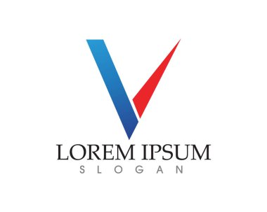 V harfler iş logo ve sembolleri şablonu