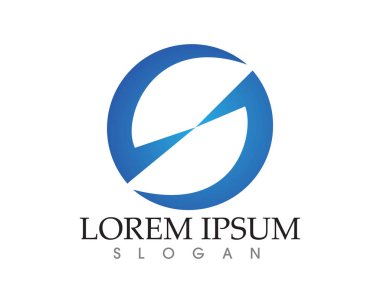 S harfli şirket logosu tasarım vektörü