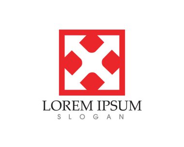 X Harfi Logo Şablonu vektör simgesi tasarımı