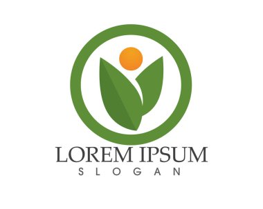 yaprak yeşil doğa logo ve sembol şablon vektör 