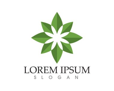 yaprak yeşil doğa logo ve sembol şablon vektör 